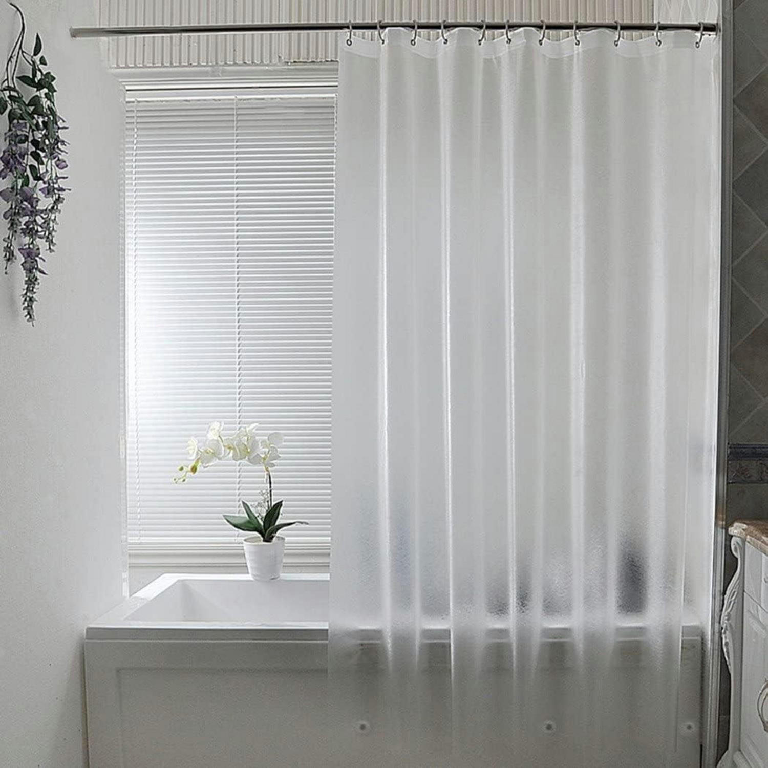 DUSCHVORHANG PEVA 180 x 180 cm Halbdurchsichtig - Transparent, Kunststoff (180/180cm)