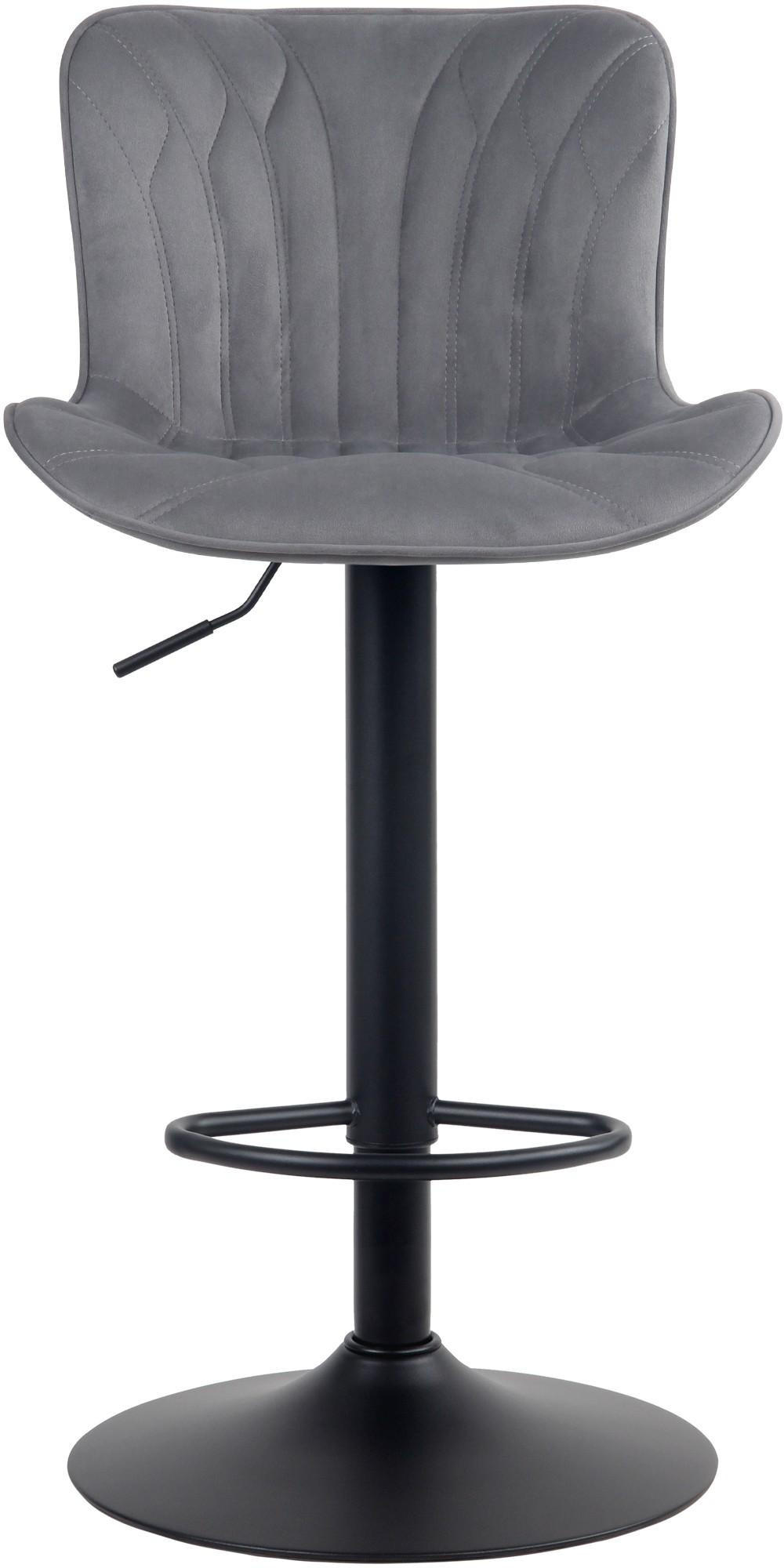BARHOCKER Samt dunkelgrau - Dunkelgrau/Schwarz, Textil/Metall (48/83/54cm) - CLP