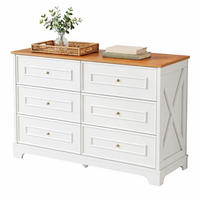 SIDEBOARD in Weiß mit 6 Schubladen und viel Stauraum, für Wohnzimmer, Esszimmer oder Flur, B120/T40/H76 cm - Weiß, Holzwerkstoff (120/76/40cm) - STILVORA