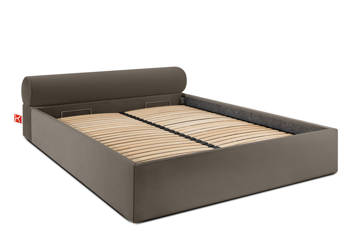 POLSTERBETT LUNEO - Schwarz/Braun, Holz/Holzwerkstoff (182/204cm) - KONSIMO®