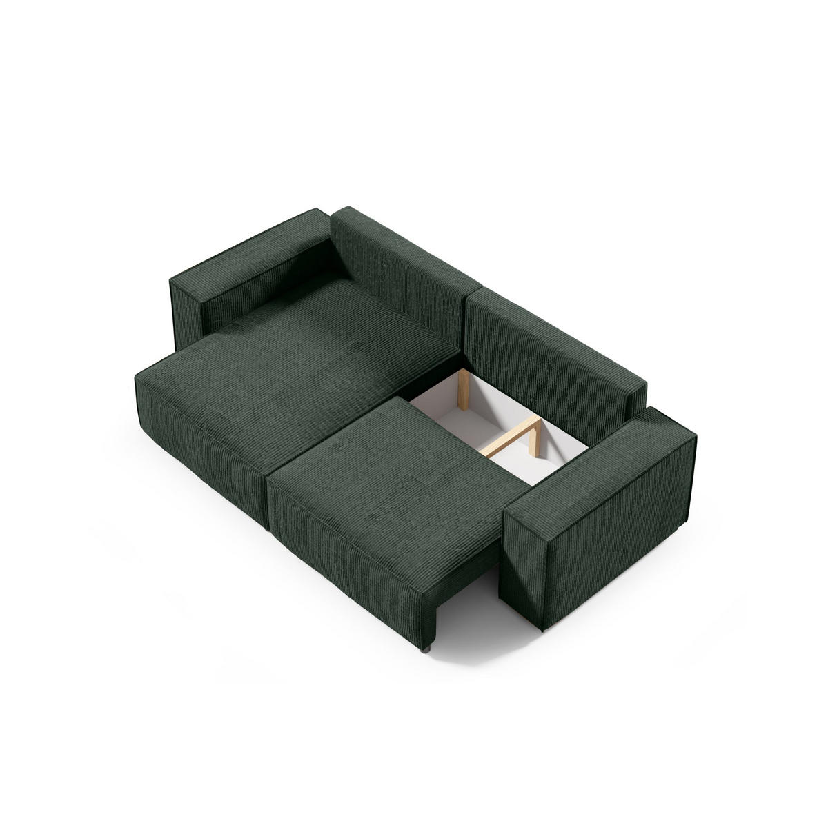 ECKSOFA Schlaffunktion Sekwana mini Grün - Grün, Textil (148/257cm) - Fedve