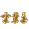 FIGUR P'TIT MAURICE SITZEND - Polyresin - Gold - 3er Set - Goldfarben, Glas/Naturmaterialien (15/25/24cm) - J-Line