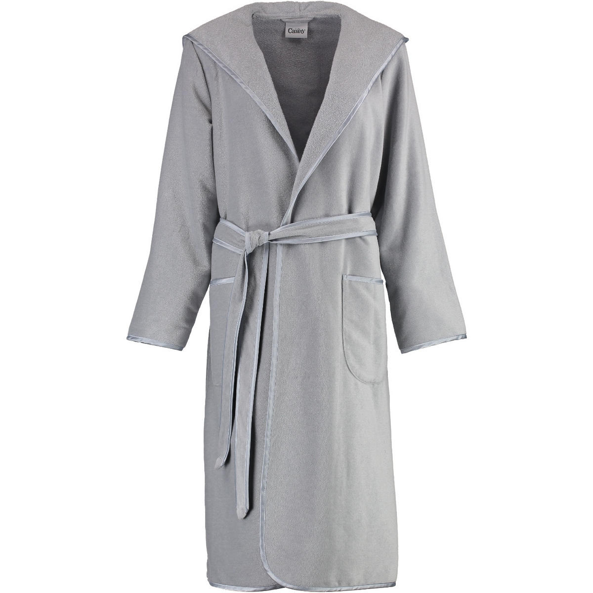 BADEMANTEL DAMEN KURZMANTEL MIT KAPUZE 4319 SILBER - 713 - Grau, Textil (XSnull) - Cawoe