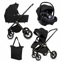 KINDERWAGEN Gavia 3in1 Schwarz Babywanne, Buggy Sportsitz, Babyschale I-Size - Schwarz, Textil/Metall (58/99cm) - BabyLux
