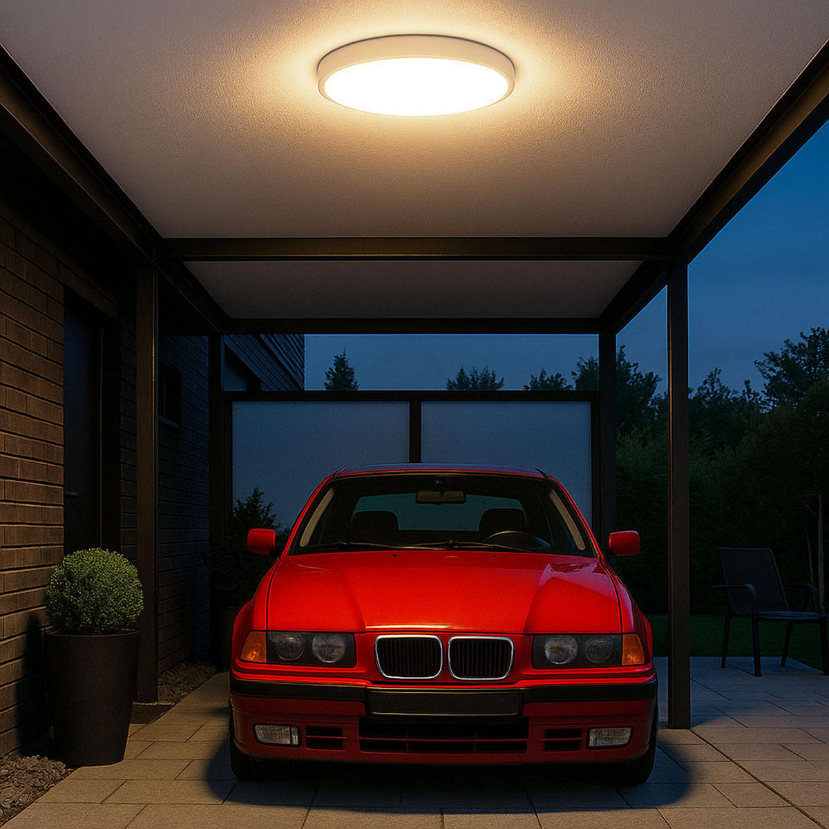 LED DECKENLEUCHTE Weiß - Weiß, Kunststoff (29.5/29.5/6cm)