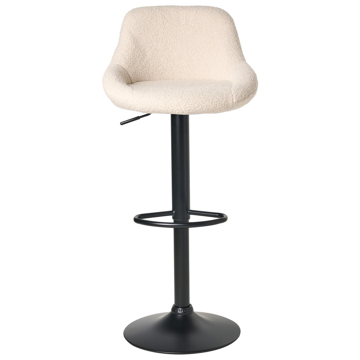 BAROVÁ STOLIČKA sada 2 ks Bouclé otočná Světle béžová Medulin - černá/béžová, textil (47/83/39cm) - Beliani