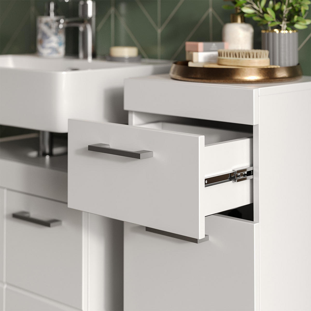 MIDI SKRINKA Luna biely 37 x 79 cm - biela, kompozitné drevo (37/79/32.6cm) - Vicco