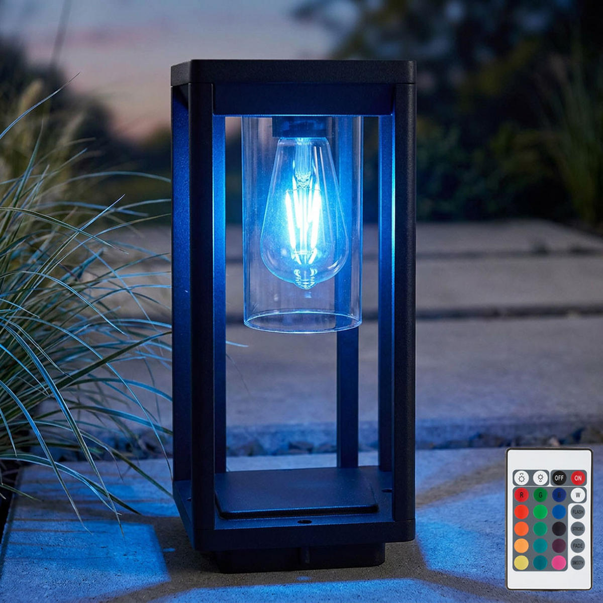 LED STEHLEUCHTE CANDELA Schwarz-matt Aluminium - Schwarz, Metall (15/15/35cm)
