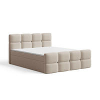 BOXBETT Rivon 140x200 Bouclé-Stoff Beige - Beige, Holz/Textil (140/200cm) - Graingold