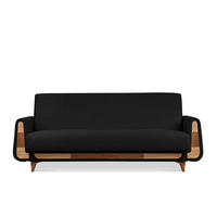 3-SITZER-SCHLAFSOFA GUSTAVO II mit Armlehnen, Schwarz - Schwarz, Holz/Holzwerkstoff (230/98/98cm) - KONSIMO®