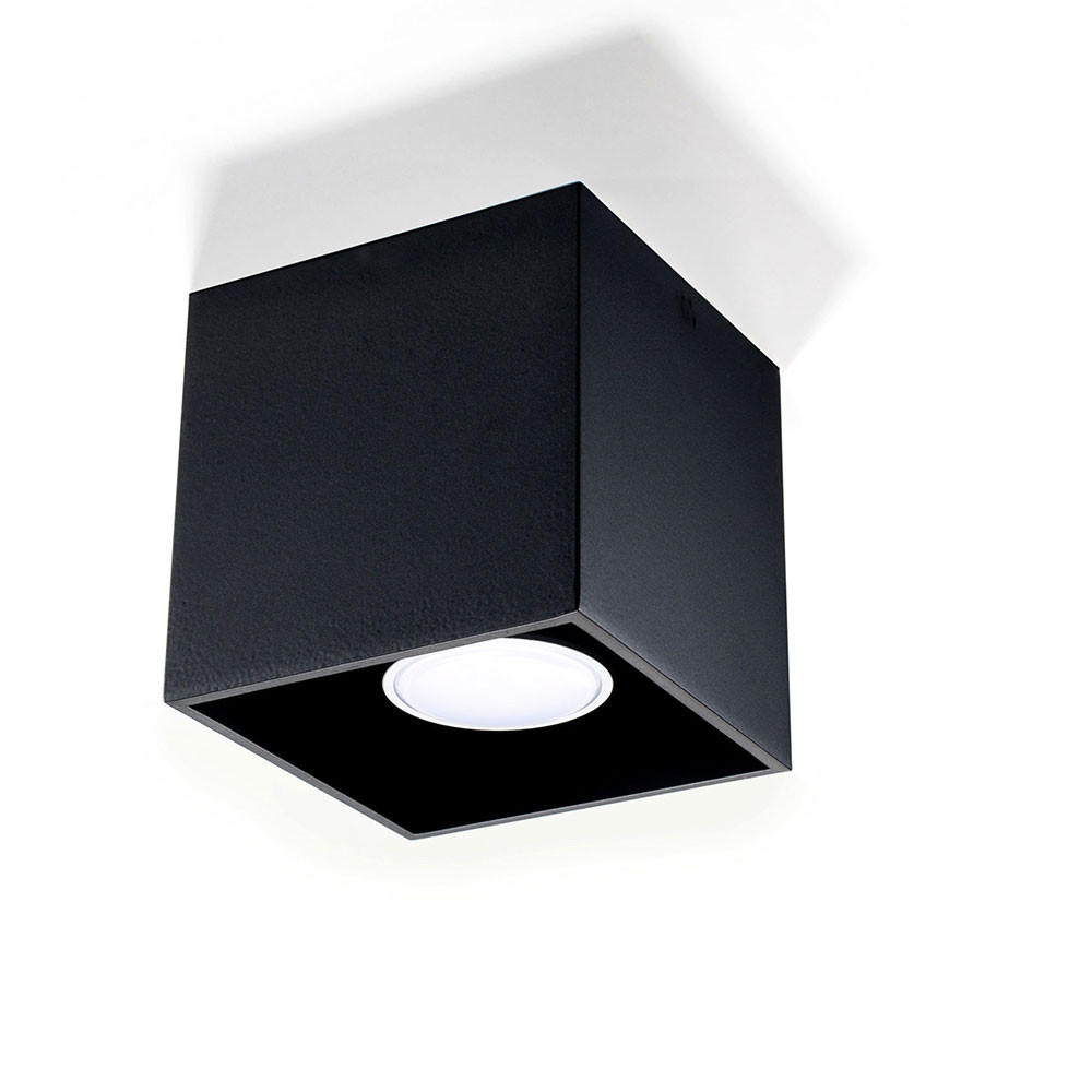 DECKENLEUCHTE Aluminium Schwarz - Schwarz, Metall (10/10/10cm)