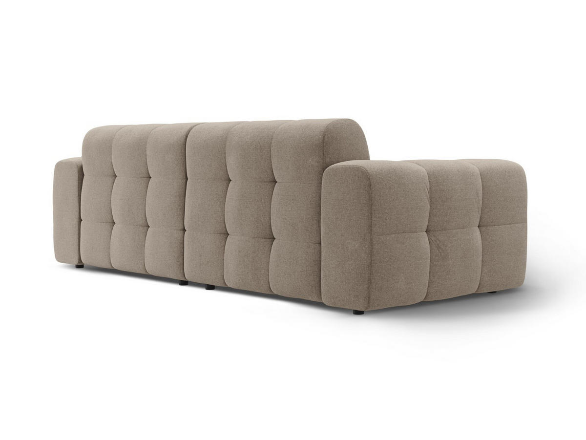 SOFA Kendal aus strukturiertem Stoff dunkelbeige 4 Sitzplätze - Mokka, Textil (255/79/103cm) - Micadoni