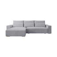ECKSOFA Alice mit Bettkasten und Schlaffunktion, Cordstoff in L-Form - Grau, Textil (289/184cm)