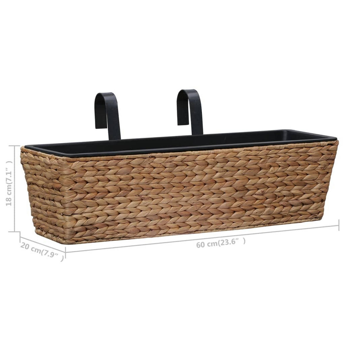 BLUMENKASTEN 2er set Wasserhyazinthe - Braun, Naturmaterialen (60/18/20cm) - vidaXL