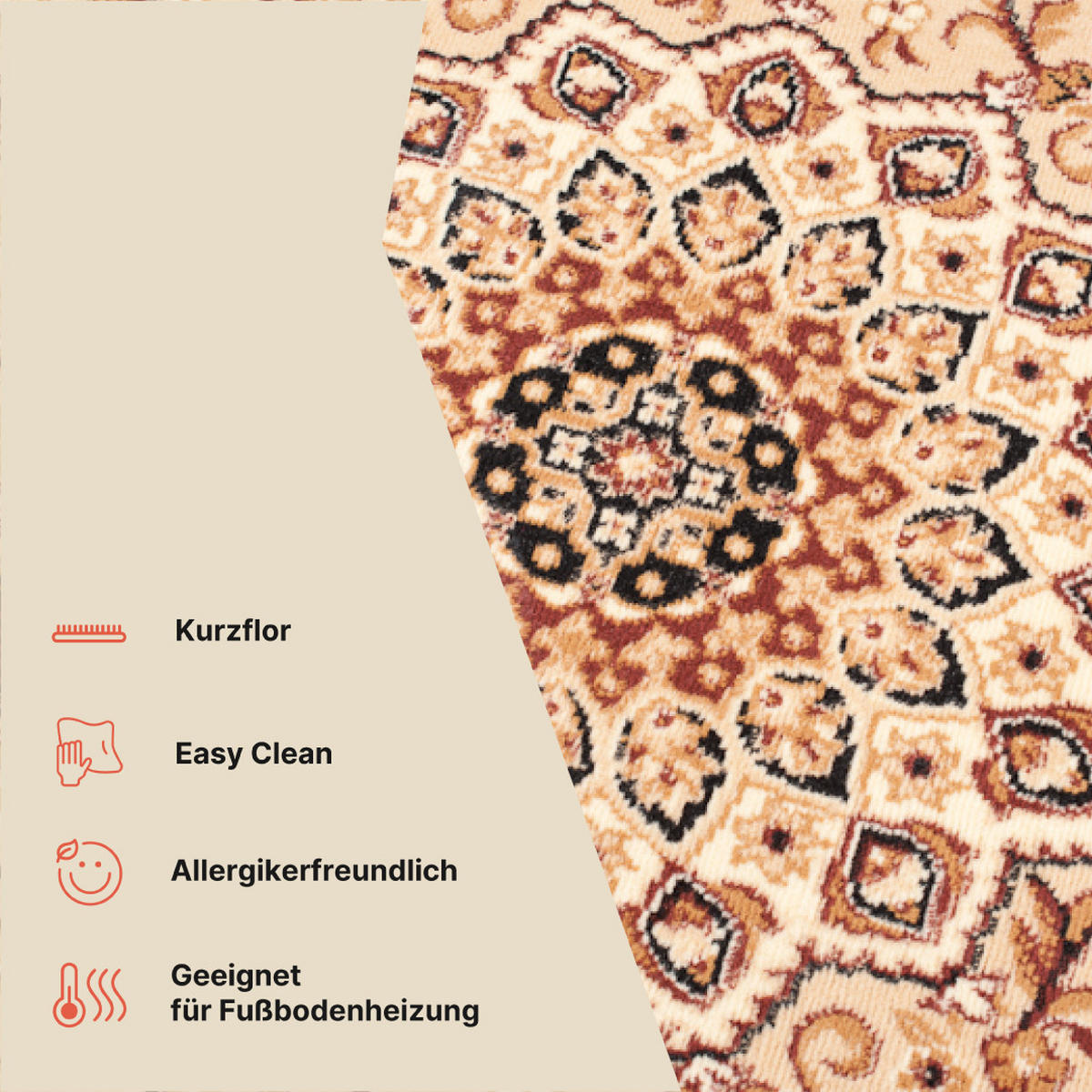 TEPPICH ATLAS Beige 220/300 cm - Beige, Textil (220/300cm) - Tapiso