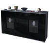 SIDEBOARD Grömitz Schwarz Hochglanz - Schwarz Hochglanz, Holzwerkstoff (138.5/75.5/35cm) - Vladon