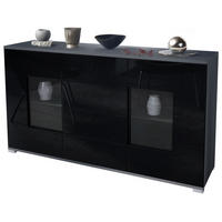 SIDEBOARD Grömitz Schwarz Hochglanz - Schwarz Hochglanz, Holzwerkstoff (138.5/75.5/35cm) - Vladon