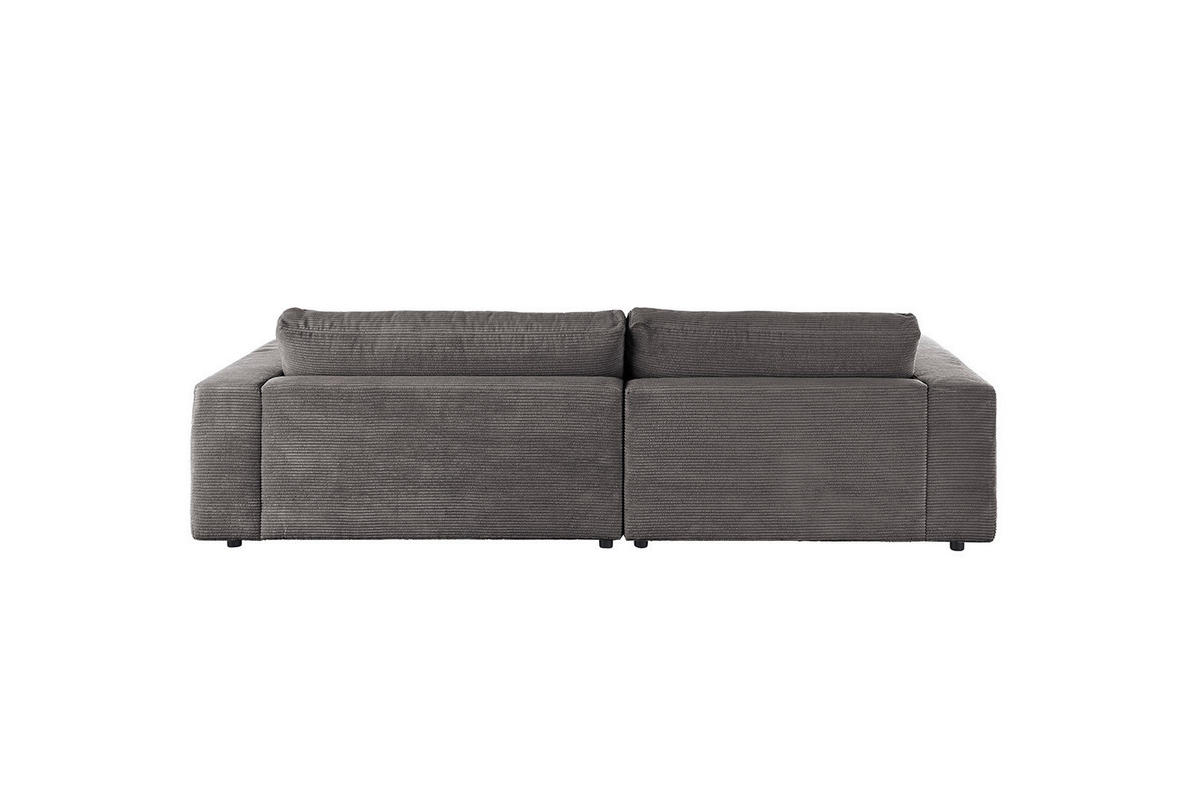 ECKSOFA MADELINE Grau Cord - Schwarz/Grau, Kunststoff/Textil (270/190cm) - KAWOLA