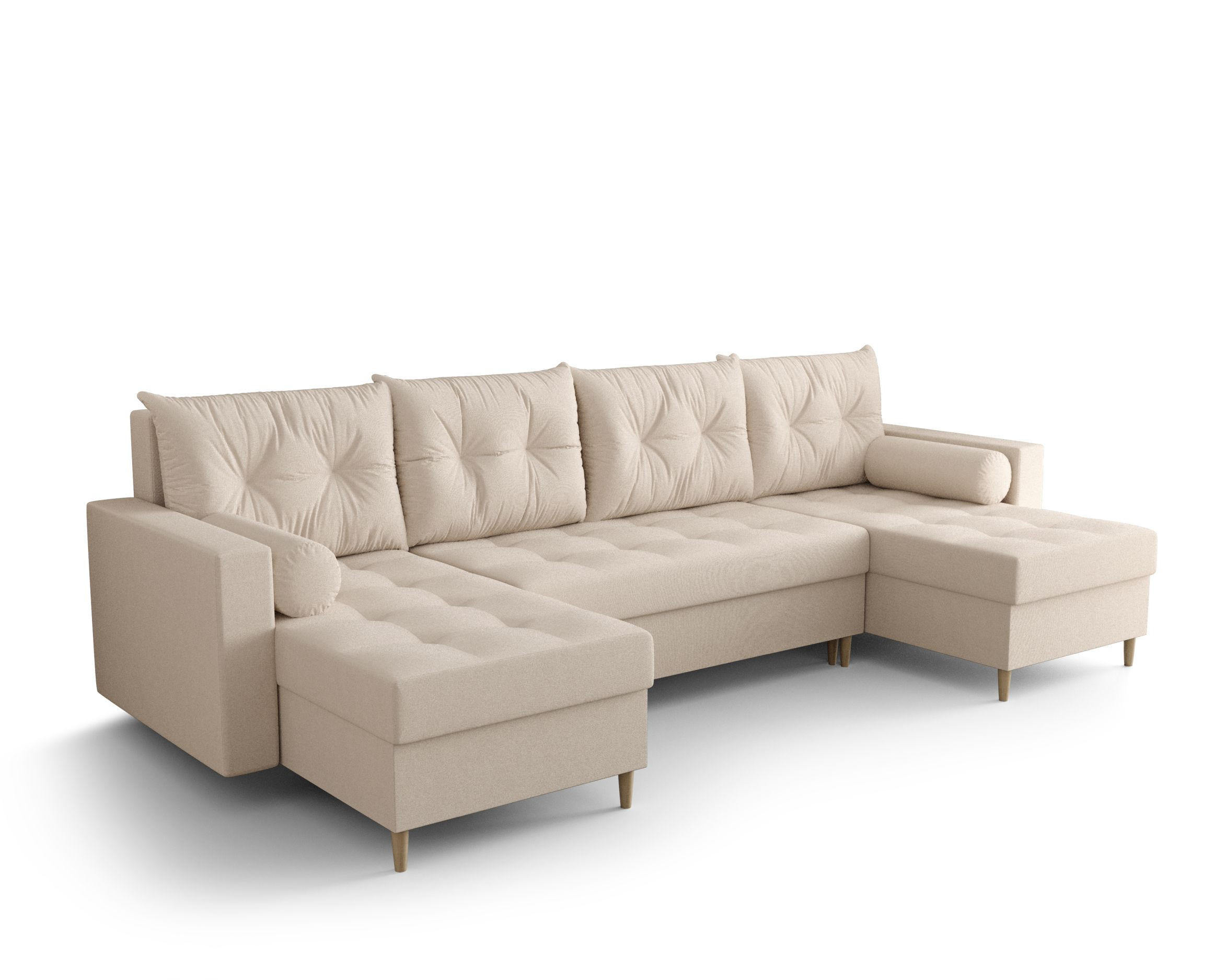 ECKSOFA SKANDI U Cosmic 10 mit Schlaffunktion - Beige, Textil (300/88/145cm) - Bedante