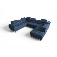 WOHNLANDSCHAFT Bastien Xl - Blau, Holzwerkstoff/Textil (350/95/265cm) - Fun Möbel