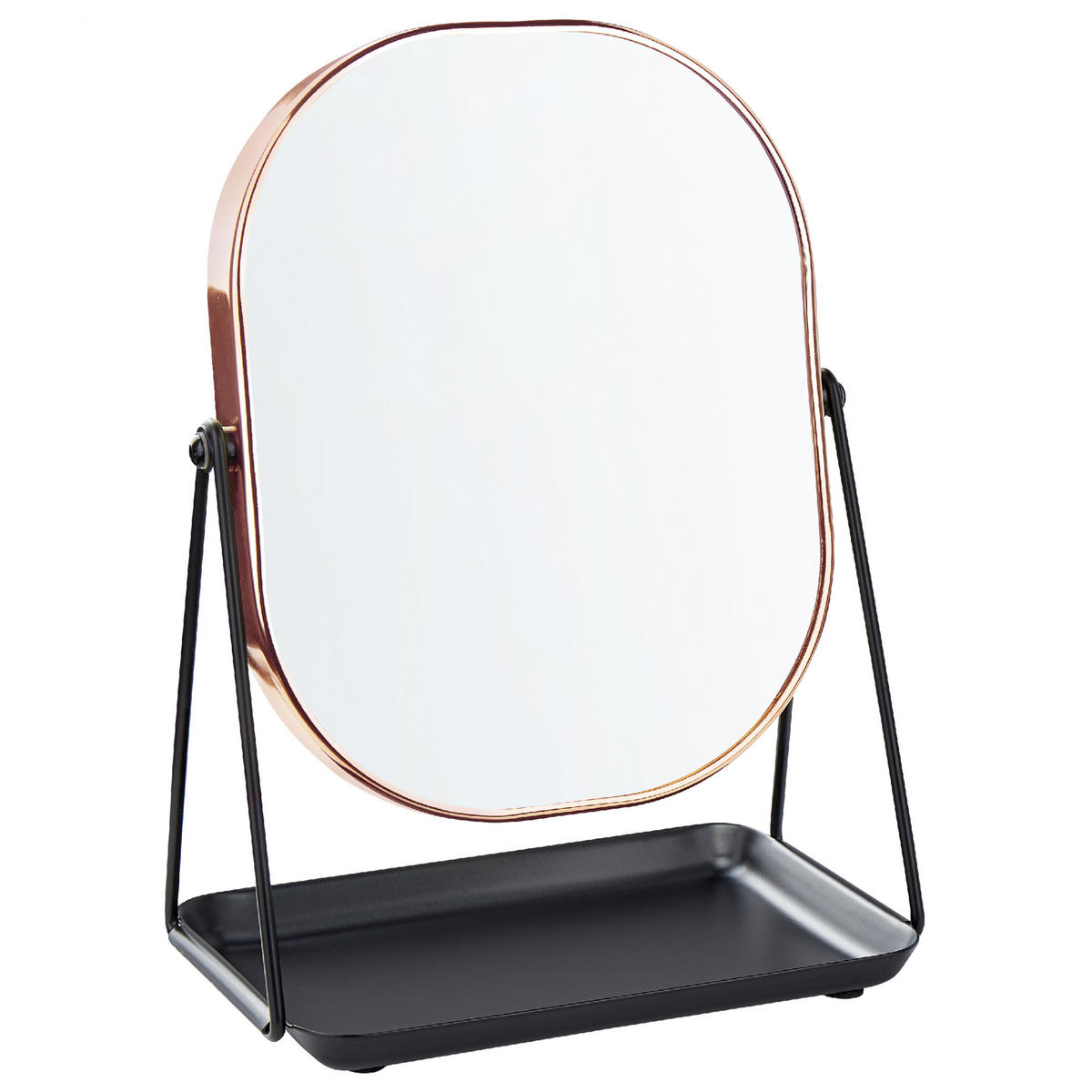 KOSMETIKSPIEGEL 20/22 cm roségold Correze - Roségold/Schwarz, Metall (15/31/24cm) - Beliani