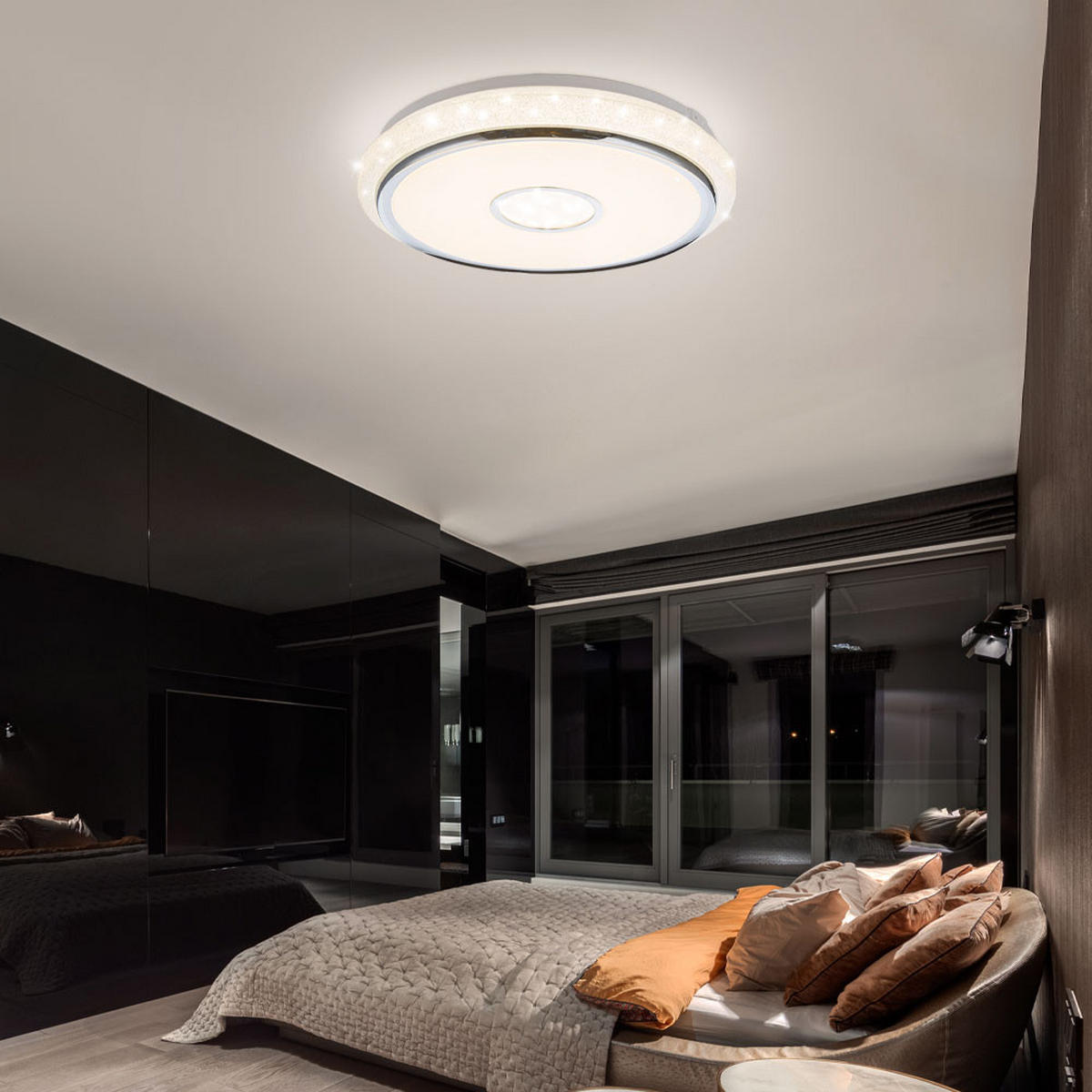 LED DECKENLEUCHTE DANI weiß Kristall - Weiß, Kunststoff (50/50/9.5cm)