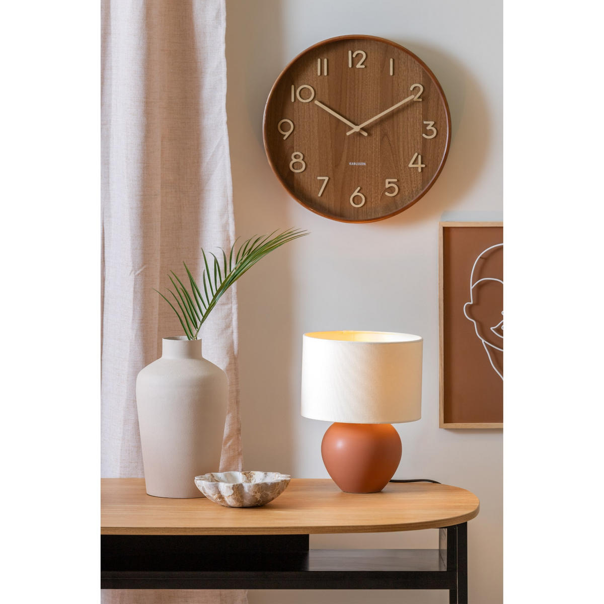 TISCHLAMPE Alma Cone Braun 23/23/32.5 cm - Cognac, Keramik (23/23/32.5cm) - Leitmotiv