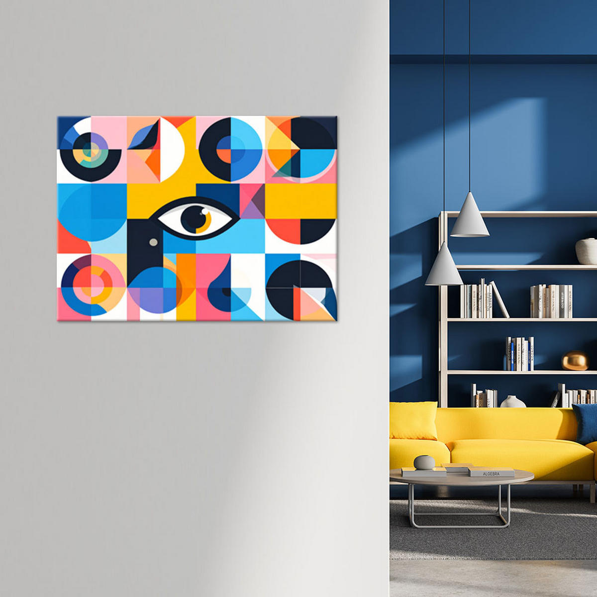 LEINWANDBILD Bunte abstrakte Formen 120x80cm - Multicolor, Textil (120/80cm) - Feeby