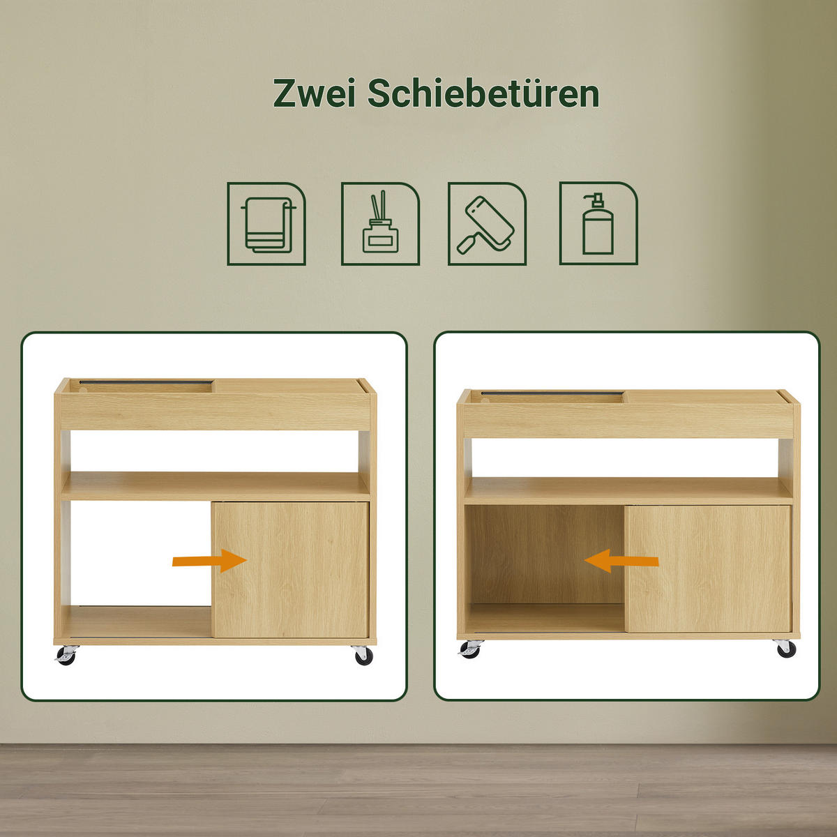 BEISTELLTISCH Natur - Naturfarben, Holzwerkstoff (70/30/60cm) - SoBuy