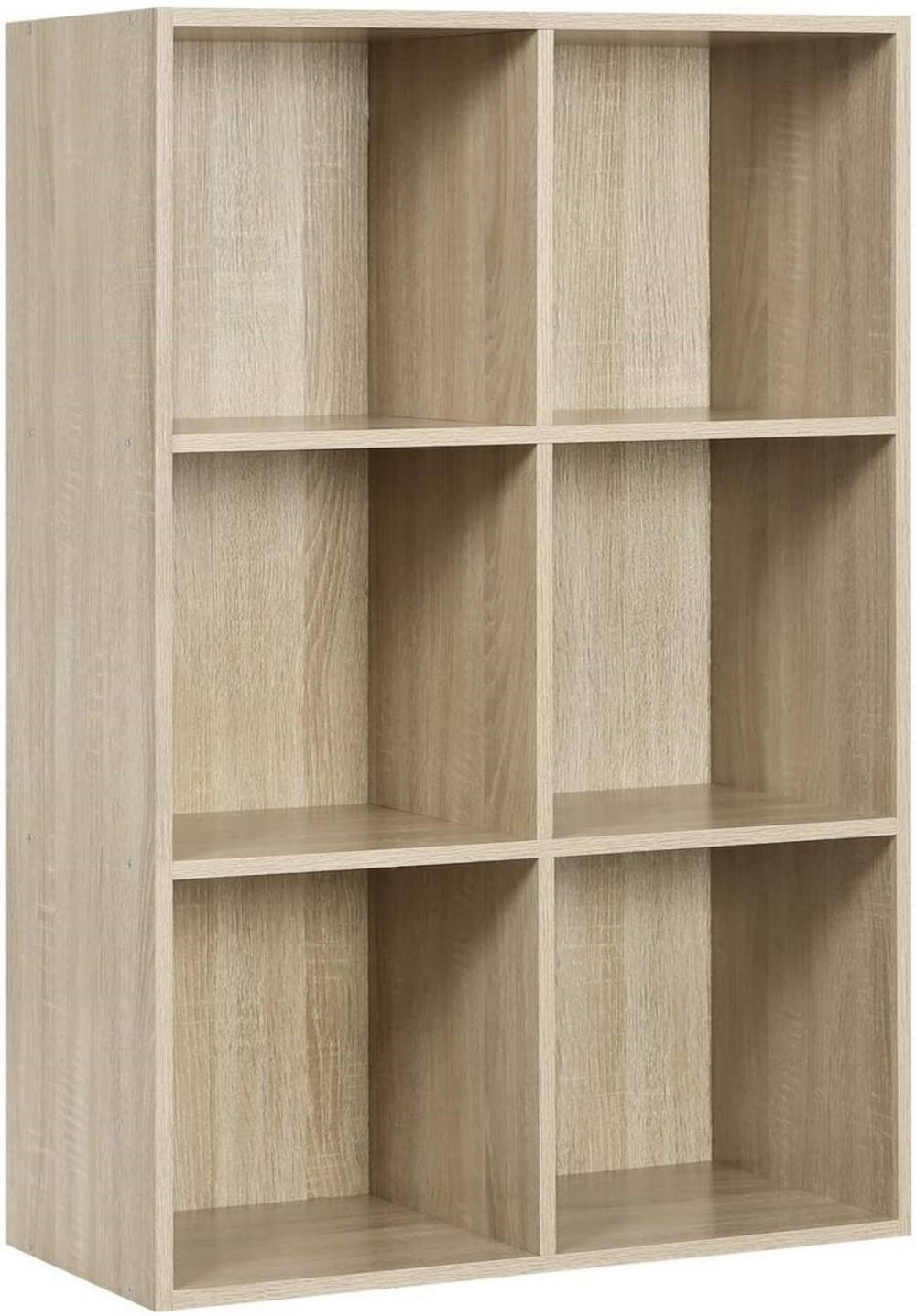 BÜCHERREGAL mit 6 Fächer, Holzwerkstoff, Helle Eiche - Eichefarben, Holzwerkstoff (59.5/89/29cm) - Woltu