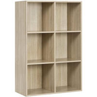 BÜCHERREGAL mit 6 Fächer, Holzwerkstoff, Helle Eiche - Eichefarben, Holzwerkstoff (59.5/89/29cm) - Woltu