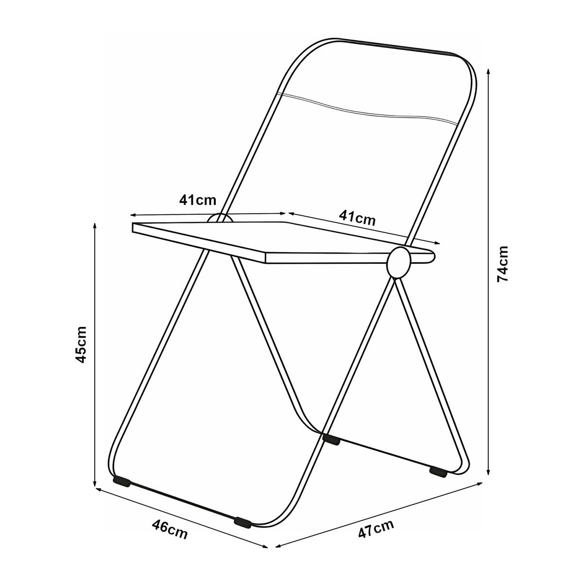 KLAPPSTUHL-SET Pornainen 2 TLG. - Transparent, Metall (46/74/47cm) - [en.casa]