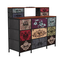 KOMMODE 9 Schubladen TV Board Stauraum multicolor - Multicolor, Holz (28/97.3/109.2cm) - Fortuna Lai