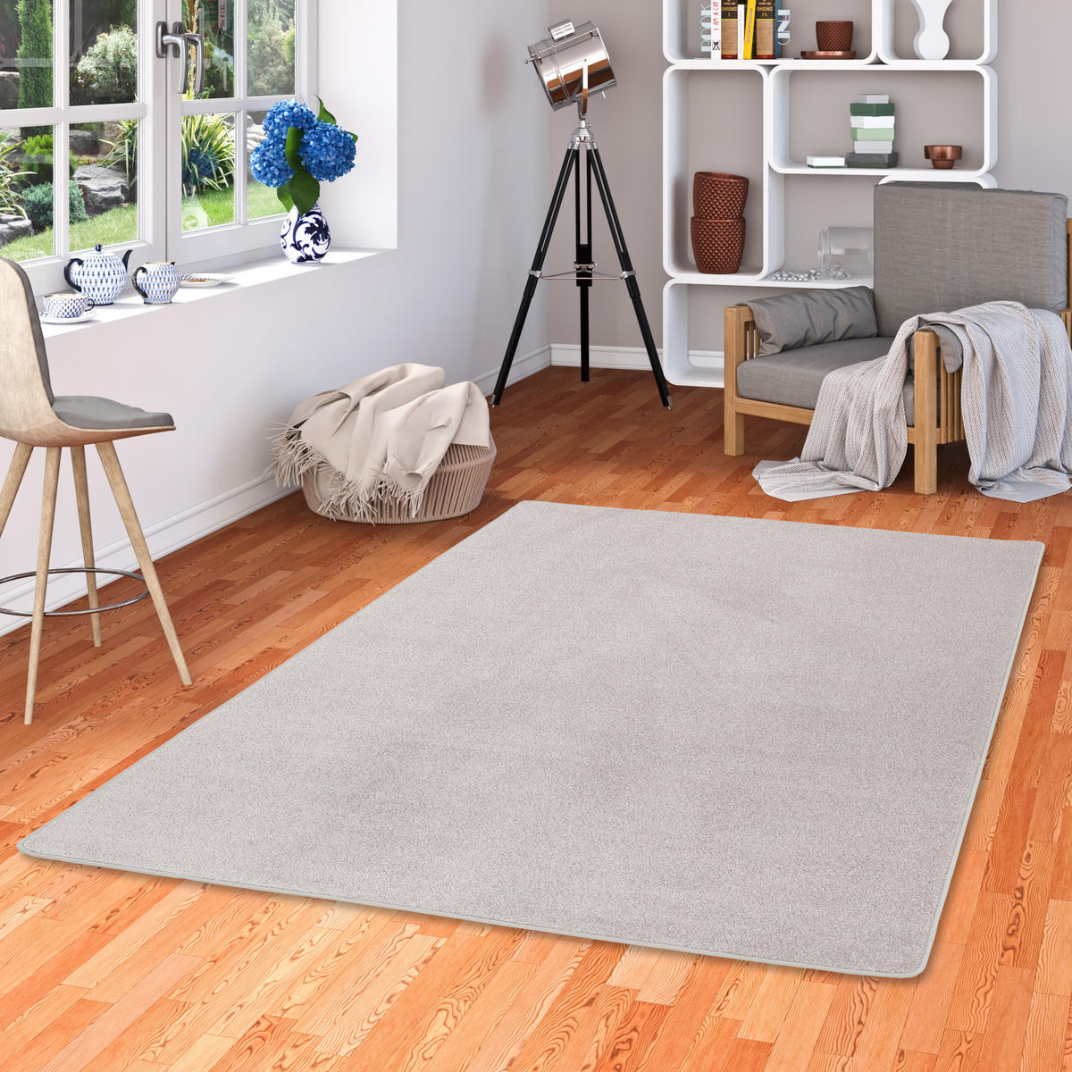 TREND VELOURS TEPPICH JOY - Hellgrau, Textil (160/200cm) - Snapstyle