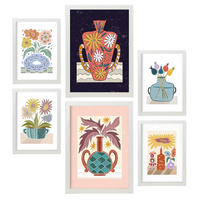 POSTER Set Mit 6 Vase im ethnischen Stil Größe A3 & A4 Weißer Rahmen - Weiß, Papier (29.7/1cm) - Nacnic
