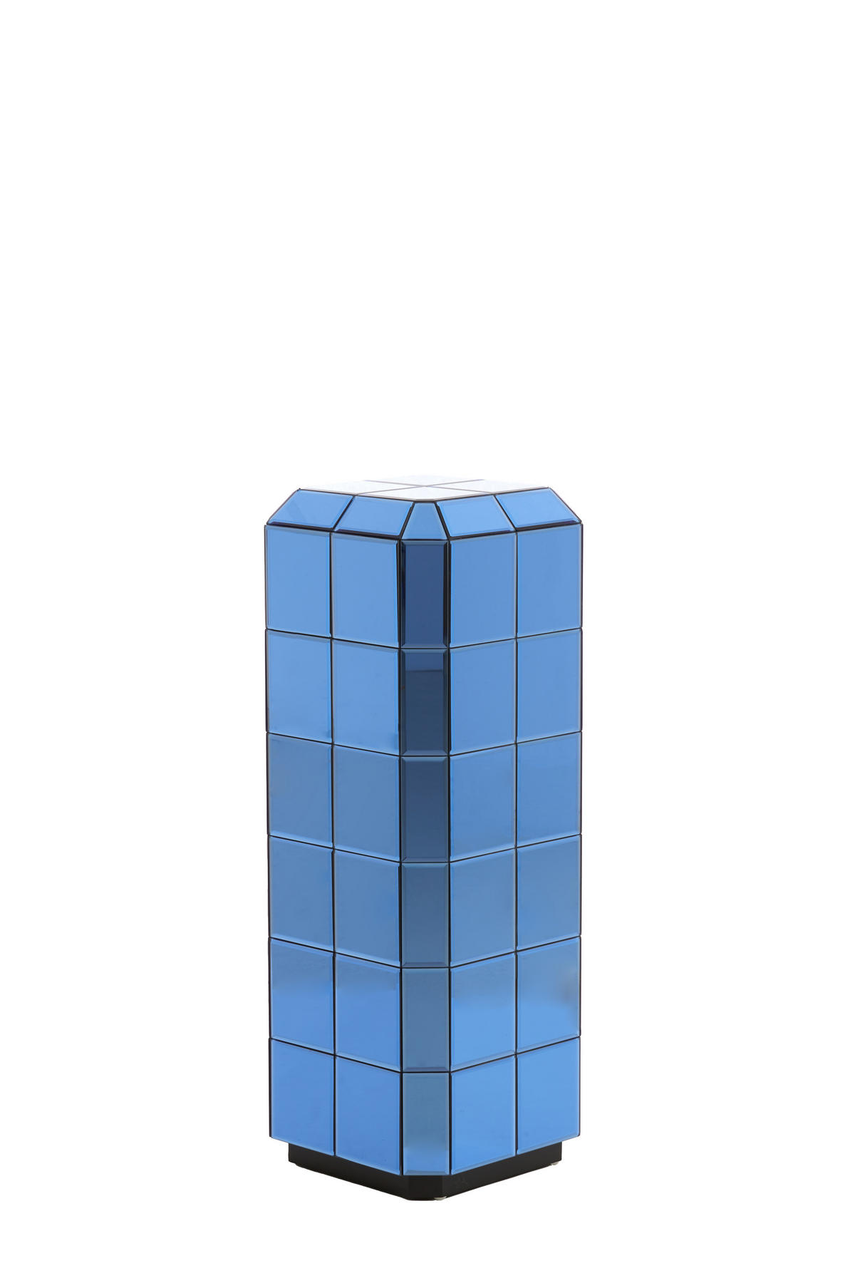 BLUMENSÄULE Luciano Blau 30/30/80 cm - Blau, Glas (30/30/80cm) - Light & Living
