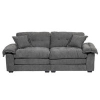 2-SITZER Sofa Chenille Polster mit tiefem Sitz, Doppelschichtkissen 213,4/90,1/87,6 cm Grau - Grau, Textil (90.1/87.6/213.4cm) - Redom