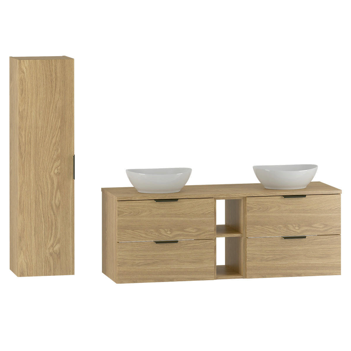 Petits-meubles KOUPELNOVÝ NÁBYTEK 140.6cm Astrid 2er-Set Dřevo
