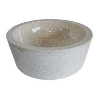 WASCHBECKEN - Marmor - Cremefarben - MARBLE - Creme, Stein (40/15/40cm) - Vente-Unique