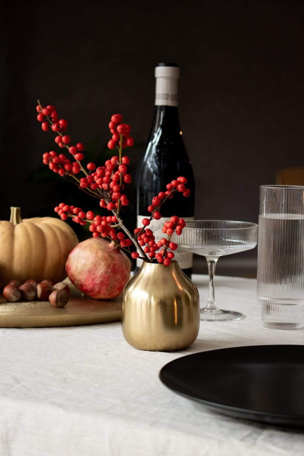 VASE Basit aus Eisen klein Ø8/10 cm - Goldfarben, Metall (10cm) - LaLe Living