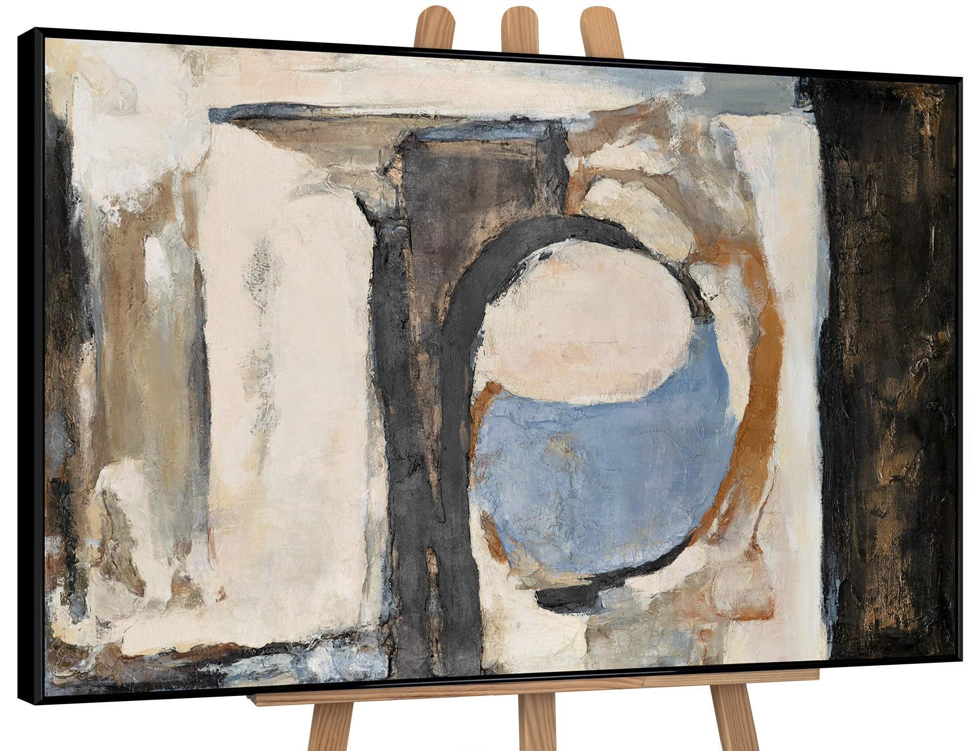 GEMÄLDE Geometrische Farben II Schattenfugenrahmen Schwarz 180x120 cm - Schwarz, Holz (180/120cm) - YS-art gallery