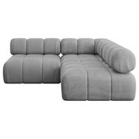ECKSOFA modulares Sofa Samaro-L1 - 190x190x70 cm Hellgrau Velours - Hellgrau, Holzwerkstoff/Textil (190/190cm) - ALTDECOR