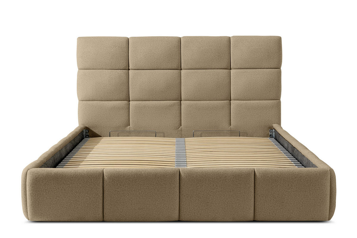 POLSTERBETT ALTOS Bouclé, gelb - Gelb, Holz/Holzwerkstoff (160/200cm) - KONSIMO®