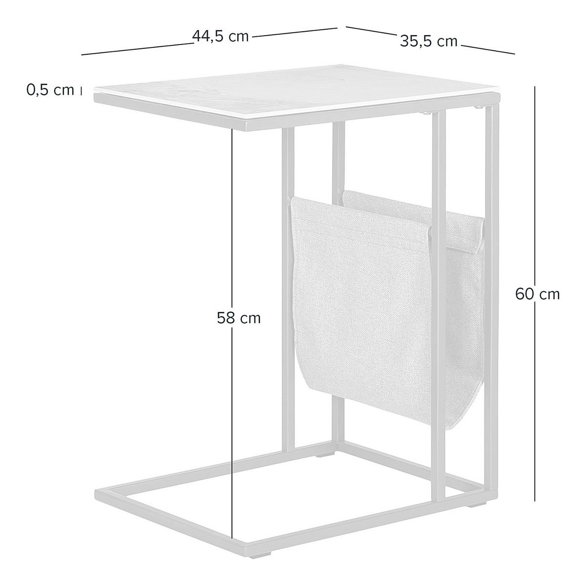 BEISTELLTISCH - Keramik / Stahl - Weiß, Keramik (36/45/60cm) - home24