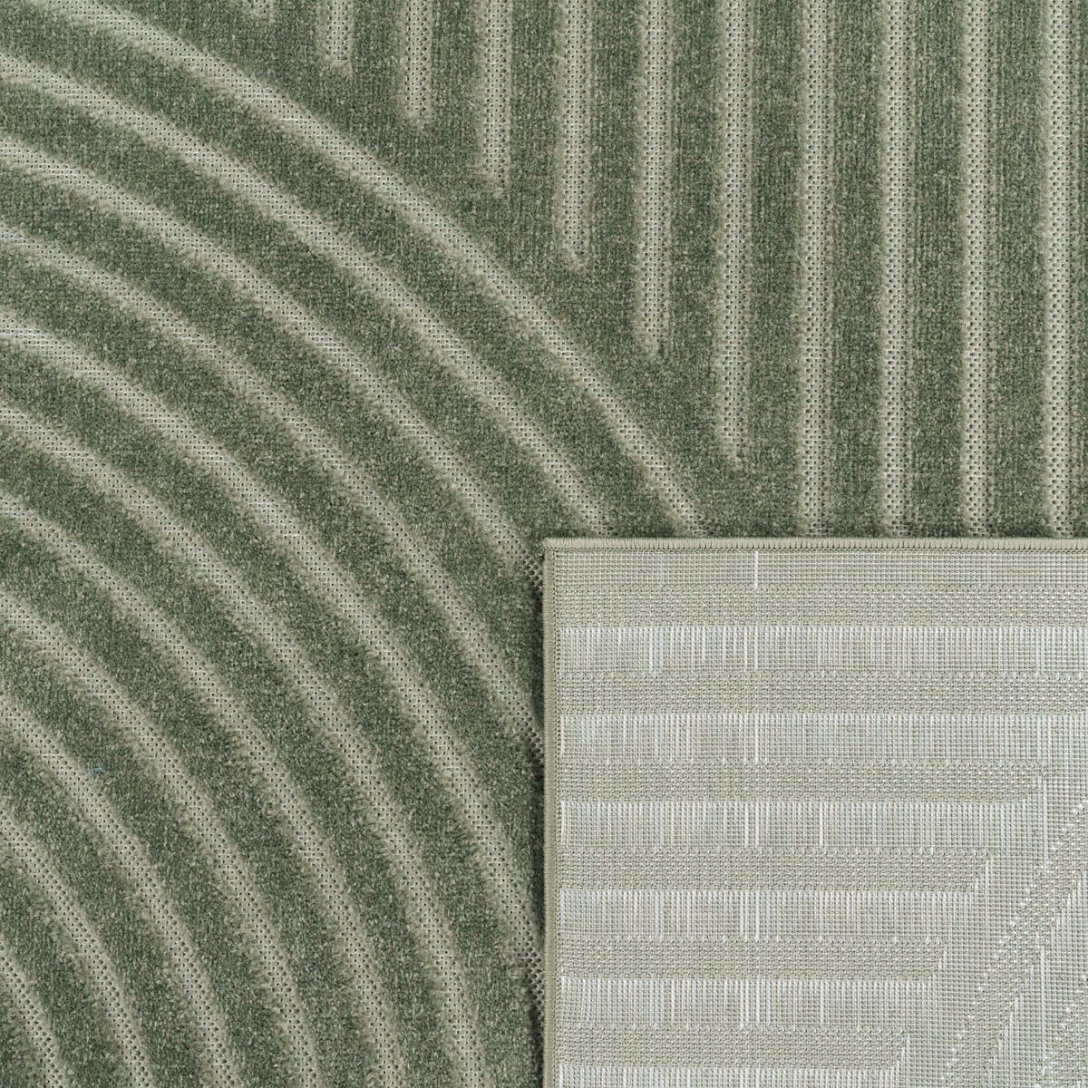 KURZFLORTEPPICH, mit Struktur, aus Polypropylen, Florhöhe 6 mm, Grün, 80 x 250 cm - Grün, Textil (250/80cm) - KADIMA DESIGN