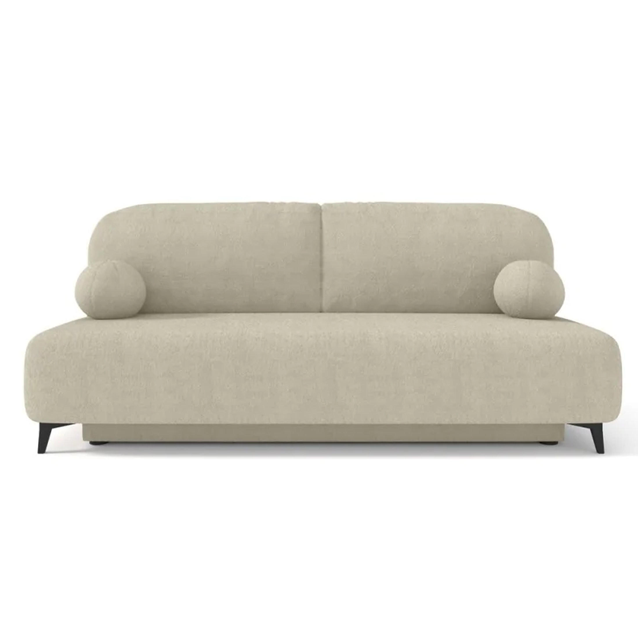 SCHLAFSOFA MIO, Sofa mit Schlaffunktion und Bettkasten, Farbe: Beige, Bouclé-Stoff - Beige, Textil (198/90/86cm) - Sepro Meble