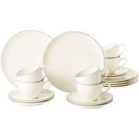 KAFFEESERVICE Savona Grey Line creme 18er Set - Creme, Keramik (24/18.1/43cm) - Seltmann Weiden