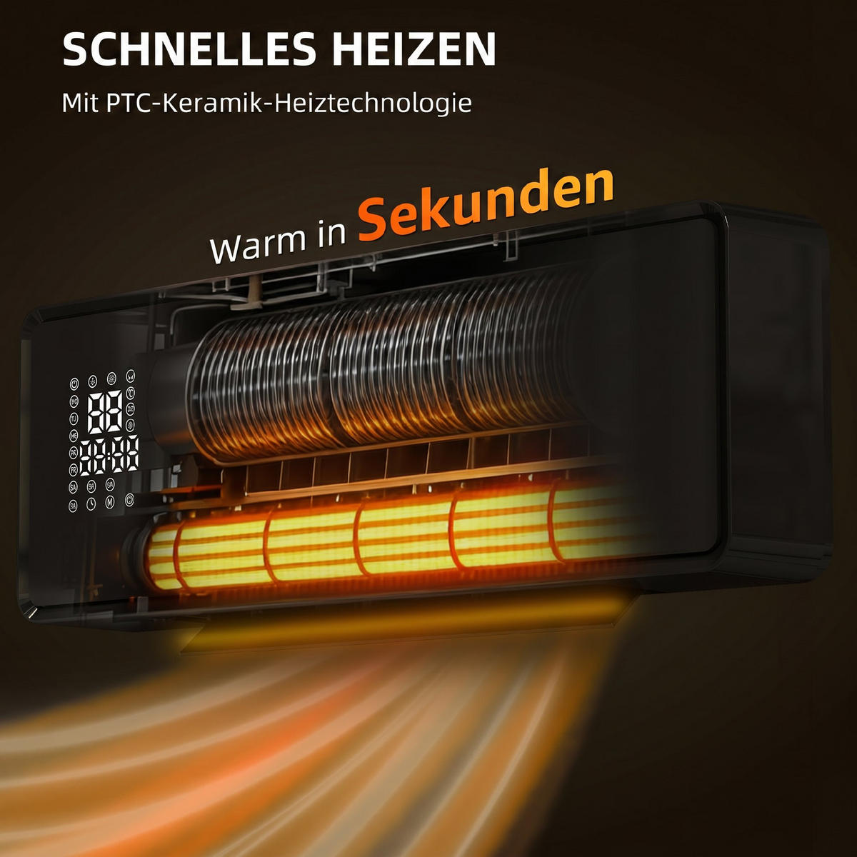 WANDHEIZGERÄT ABS PA Weiß - Weiß, Kunststoff (18.7/12.3/54cm) - HOMCOM