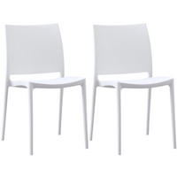 GARTENSTUHL 2 Kunststoff Weiß - Weiß, Kunststoff (42/81/49cm) - CLP