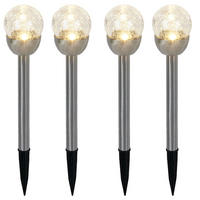 LED AUSSENLEUCHTE Edelstahl Silber 4er Set - Silberfarben, Glas (6/6/24.5cm)